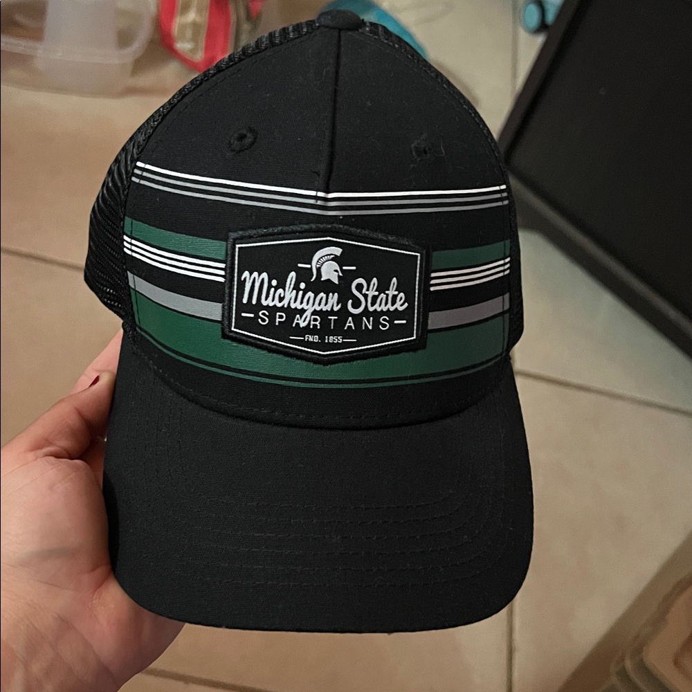 Michigan State Spartans Black and Green Cap